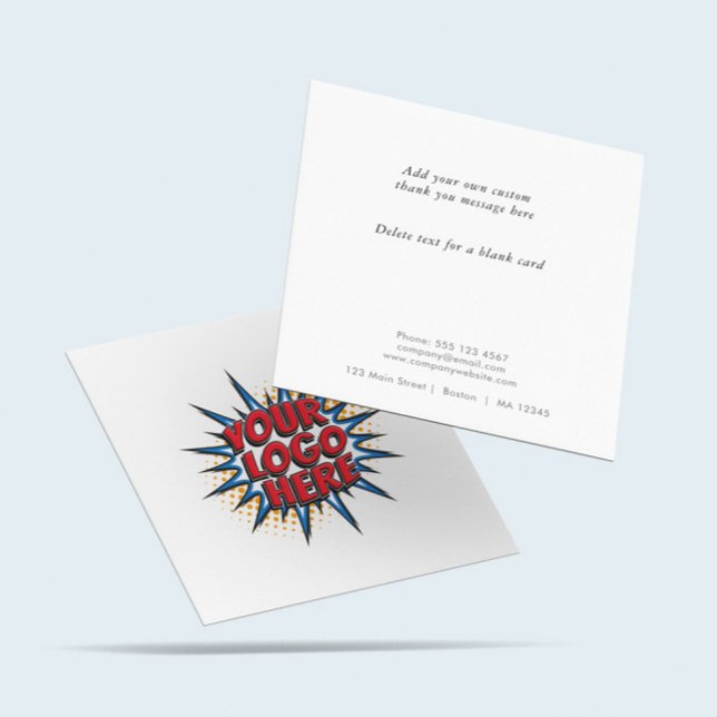 Carte De Visite Carré Logo et texte personnalisé Télécharger Modern Simp (Créateur téléchargé)