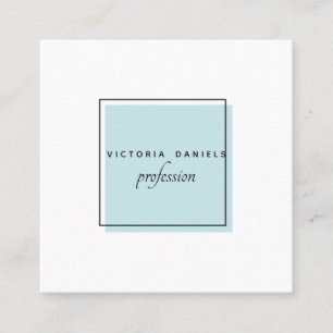Carte De Visite Carré Logo féminin   Bleu   icônes de médias sociaux