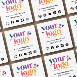 Carte De Visite Carré Logo générique de l'entreprise pour les médias soc