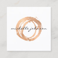 Logo Luxe Faux Rose Gold Peint Cercle Designer