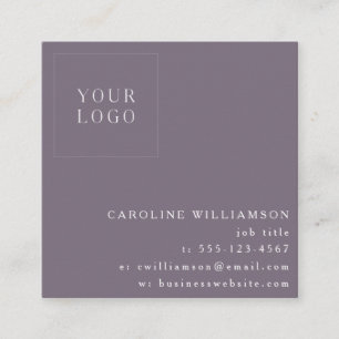 Carte De Visite Carré Logo Minimaliste Moderne Professionnel Violet Prun