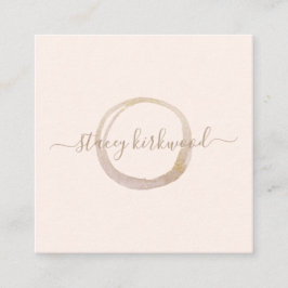 Carte De Visite Carré Logo moderne Blush Pink Gold Faux Parties scintill