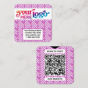 Carte De Visite Carré Logo moderne élégant personnalisé QR Code Carré or