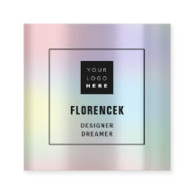 Logo personnalisé CODE QR Holographique rose