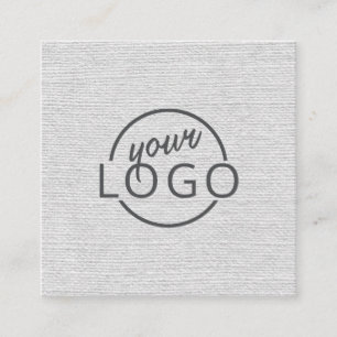 Carte De Visite Carré Logo personnalisé de linge gris clair minimal mode