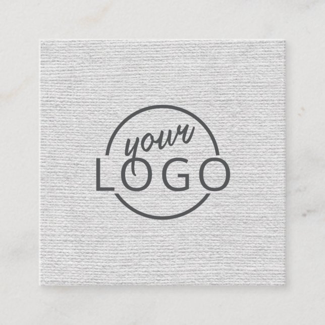 Carte De Visite Carré Logo personnalisé de linge gris clair minimal mode (Devant)