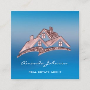 Carte De Visite Carré Logo Personnalisé Maison Agent Immobilier Maison B