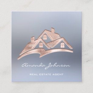 Carte De Visite Carré Logo Personnalisé Maison Agent Immobilier Maison T
