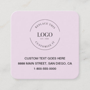 Carte De Visite Carré Logo personnalisé rose moderne Icônes sociales Cod