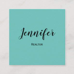 Carte De Visite Carré logo personnalisé simple minimaliste blanc realtor
