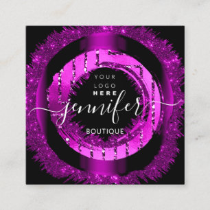 Carte De Visite Carré Logo professionnel Boutique Logo Parties scintilla