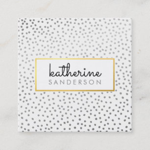 Carte De Visite Carré LOGO PROFESSIONNEL EMBLEM moderne faux or argent