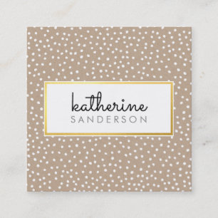 Carte De Visite Carré LOGO PROFESSIONNEL EMBLEM moderne kraft or blanc