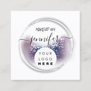 Carte De Visite Carré Logo professionnel ongles beauté cheveux blanc Abs
