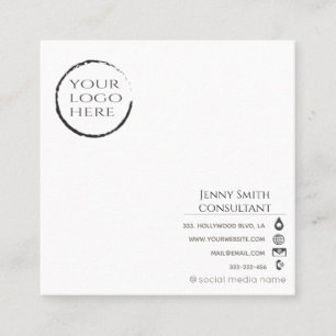 Carte De Visite Carré Logo professionnel simple minimaliste