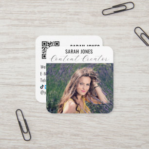 Carte De Visite Carré Logo QR Code Influencer Social Media Instagram