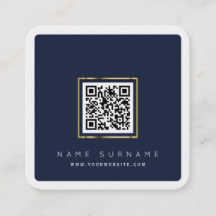 Carte De Visite Carré Logo scannable à code QR moderne 