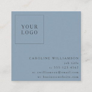 Carte De Visite Carré Logo Simple minimaliste bleu professionnel