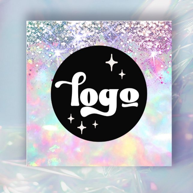 Carte De Visite Carré logo texture opale (Créateur téléchargé)