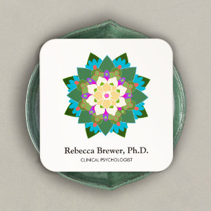 Carte De Visite Carré Lotus Flower Holistic Mental Health Healer