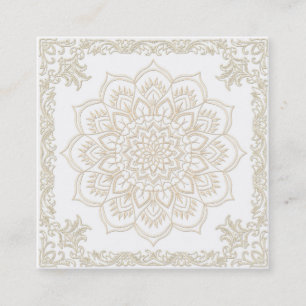 Carte De Visite Carré Lotus Flower Logo Yoga