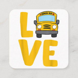 Carte De Visite Carré Love School Bus Driver Schoolbus Busdriver