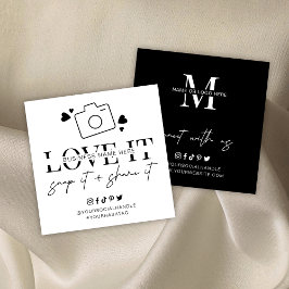 Carte De Visite Carré Love Snap Share Social Media Minimalist Font Logo