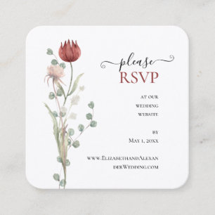 Carte De Visite Carré Lovely Spring Floral Mariage Website RSVP