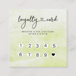 Carte De Visite Carré Loyauté 10 clous Lashes Aquarelle Carré