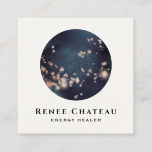 Carte De Visite Carré Lune céleste Abstraite et étoiles cool