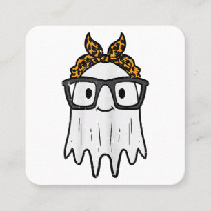 Carte De Visite Carré Lunettes de fantôme d'Halloween Mignonnes