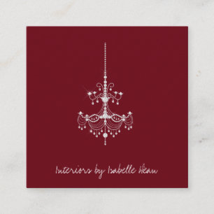 Carte De Visite Carré Lustre en diamant sur un designer bordeaux