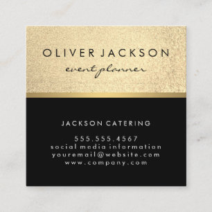 Carte De Visite Carré Lux Executive / Parties scintillant Black / Gold B
