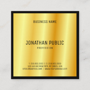 Carte De Visite Carré Luxe Gold Elegant Custom Modern Modèle