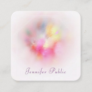 Carte De Visite Carré Luxe Moderne Art Abstrait Modèle coloré