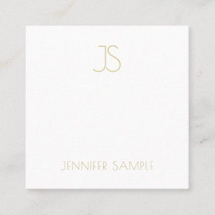 Carte De Visite Carré Luxe simple simple moderne décoré d'un monogramm