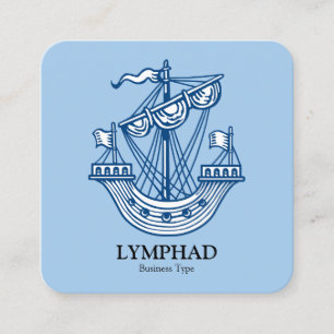 Carte De Visite Carré Lymphad (navire héraldique) - Indigo Blue