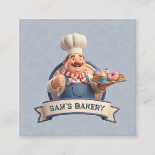Carte De Visite Carré Magasin de Boulangerie Pâtissier Desserts Friandis