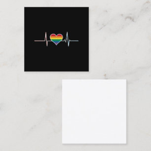 Carte De Visite Carré Magnifique LGBT Fierté Gay Battement de coeur Lesb