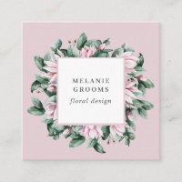 Magnolia et Eucalyptus cadre floral rose
