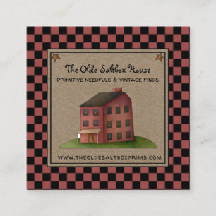 Carte De Visite Carré Maison rustique Primitive Pays Salon