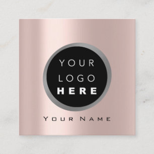 Carte De Visite Carré Makeup Beauty Blogger You-tuber Rose Logo Social
