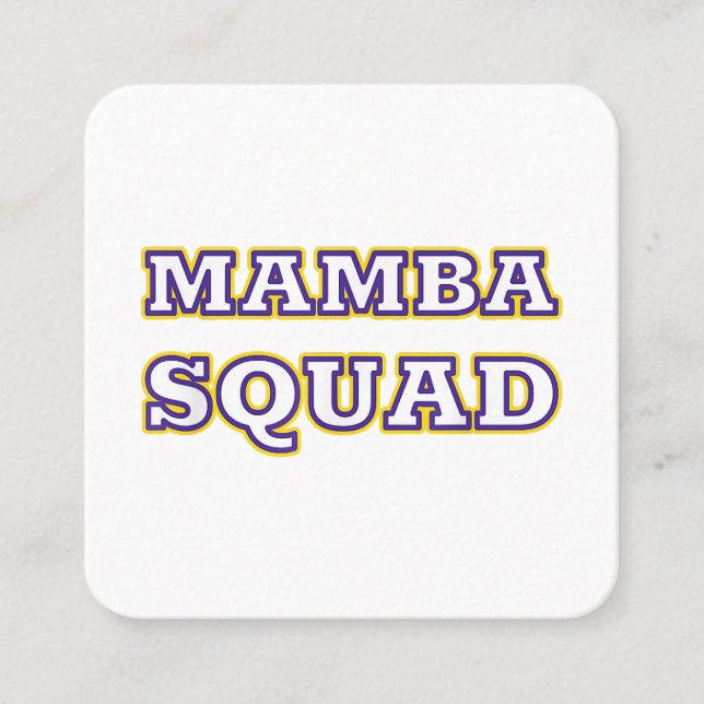 Carte De Visite Carré Mamba Squad drôle Vêtements pour Amateur de serpen (Devant)