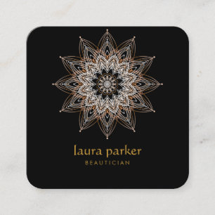 Carte De Visite Carré Mandala Boho Art Healing Thérapie Yoga Holistic