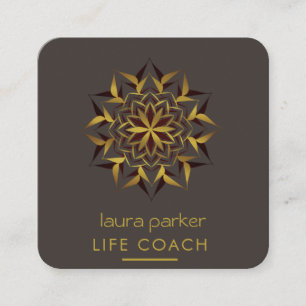 Carte De Visite Carré Mandala Boho Tribal Art Yoga Massage Thérapie