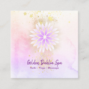 Carte De Visite Carré *~* Mandala Dahlia Pastel Lavande rose