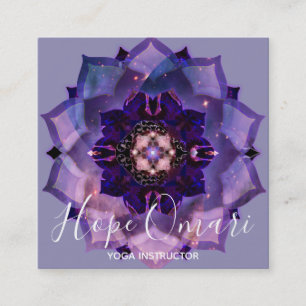 Carte De Visite Carré Mandala de méditation Lotus de rêve