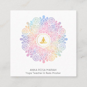 Carte De Visite Carré *~* Mandala Femmes Méditation Énergie Pastel Arc