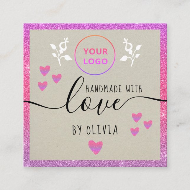 Carte De Visite Carré Manuscrit de la ombre (Devant)