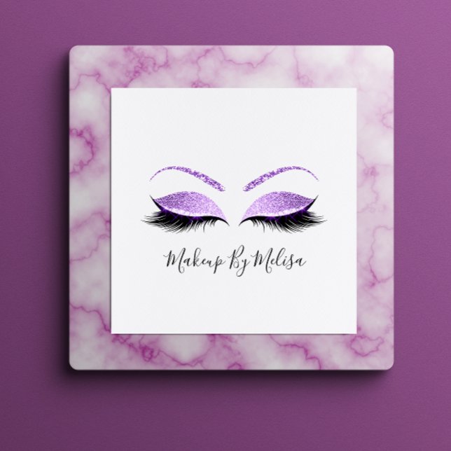 Carte De Visite Carré Maquillage Artisse Lashes Extension Violet violet (Créateur téléchargé)